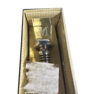 Cypress Home Monogram M Glass Cube Wine Stopper Silver Tone Barware 3WS132M